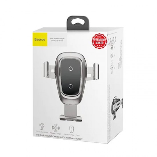 Suport universal auto grila ventilatie pentru telefon - Baseus Gravity Metal Wireless