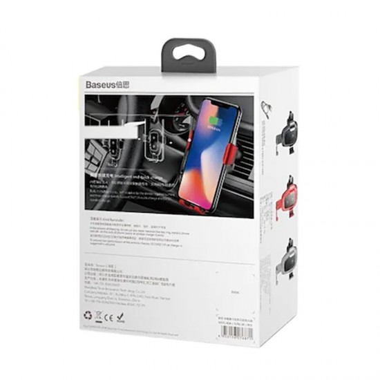 Suport universal auto grila ventilatie pentru telefon - Baseus Gravity Metal Wireless