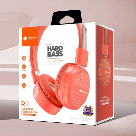 Casti On-Ear Wireless Stereo pliabile - Deepbass R7 Rosu