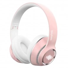 Casti On-Ear Wireless cu Bluetooth Deepbass R4- Roz