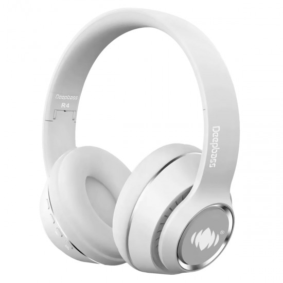 Casti On-Ear Wireless cu Bluetooth Deepbass R4- Alb