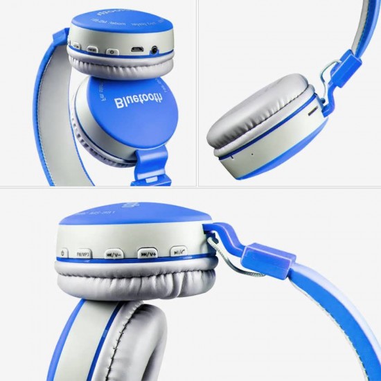 Casti On-Ear Wireless Bluetooth cu Handsfree MS - 881A - Albastru