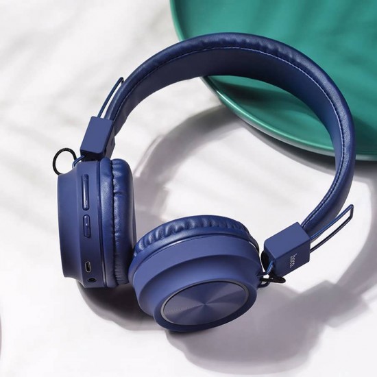 Casti On-Ear Wireless cu Bluetooth HOCO W25 - Albastru