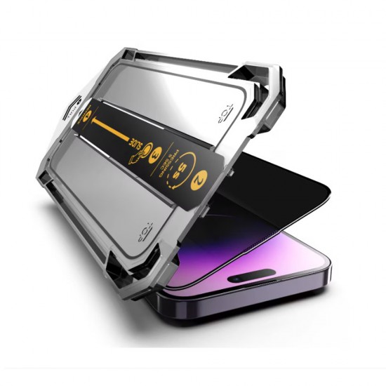 Folie sticla plus aplicator pentru iPhone 15 Pro 3D Generation Privacy