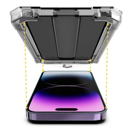 Folie sticla plus aplicator pentru iPhone 15 Pro 3D Generation Privacy