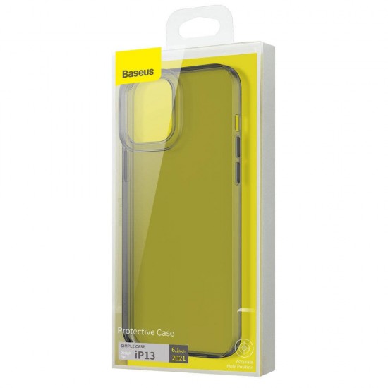 Husa spate pentru iPhone 13 Baseus Basic Case - Negru/Transparent