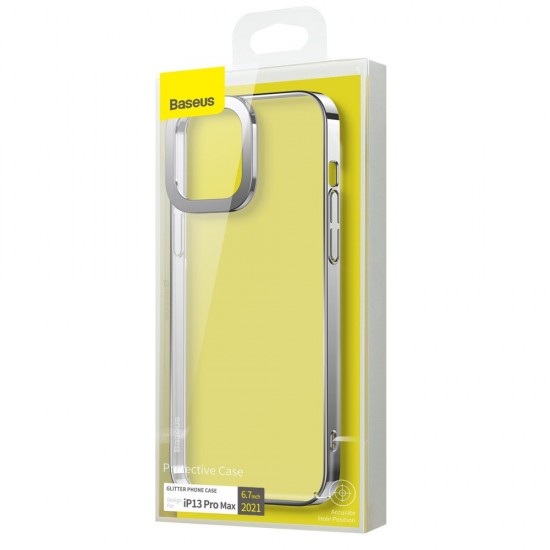 Husa spate pentru iPhone 13 Pro Max Baseus Glitter - Argintiu
