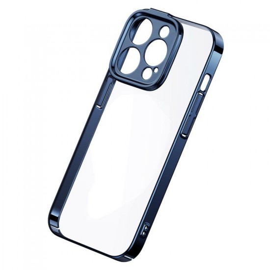Husa spate pentru iPhone 14 Pro Baseus Glitter plus Folie Protectie - Navy