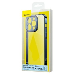 Husa spate pentru iPhone 14 Pro Baseus Glitter plus Folie Protectie - Navy