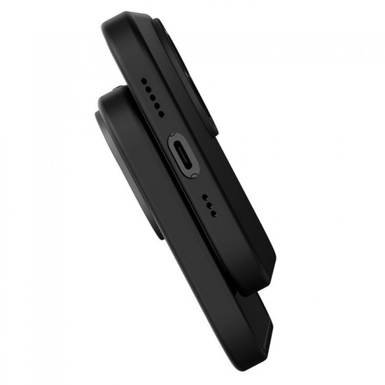 Husa Baseus Liquid Silica Gel plus Folie Protectie pentru iPhone 14 Plus - Negru