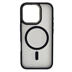 Husa spate pentru iPhone 15 Pro Max Berlia Matte Magsafe - Semitransparent/Negru