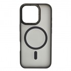 Husa spate pentru iPhone 16 Pro Berlia Matte Magsafe - Semitransparent/Gri