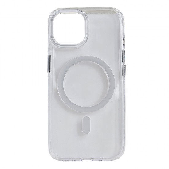Husa spate pentru iPhone 15 Berlia Sheen Magsafe - Alb