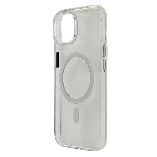 Husa spate pentru iPhone 15 Berlia Sheen Magsafe - Alb
