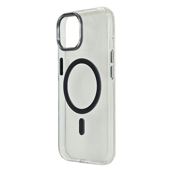 Husa spate pentru iPhone 15 Berlia Sheen Magsafe - Gri inchis