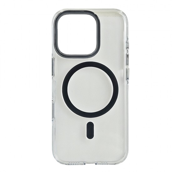 Husa spate pentru iPhone 15 Pro Max Berlia Sheen Magsafe - Gri inchis