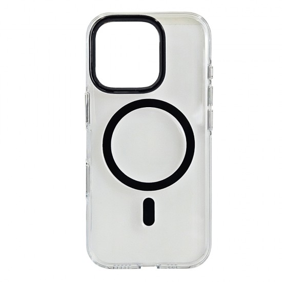 Husa spate pentru iPhone 15 Pro Berlia Sheen Magsafe - Negru