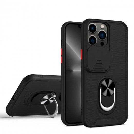 Husa spate pentru iPhone 13 Pro - Slide Case Negru