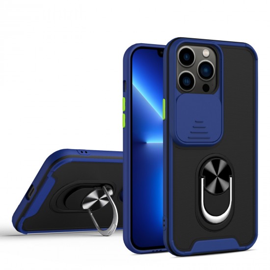 Husa spate pentru iPhone 13 Pro - Slide Case Albastru