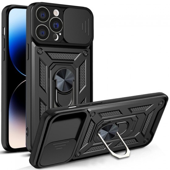 Husa spate pentru iPhone 14 Pro Max - Slide Case Negru