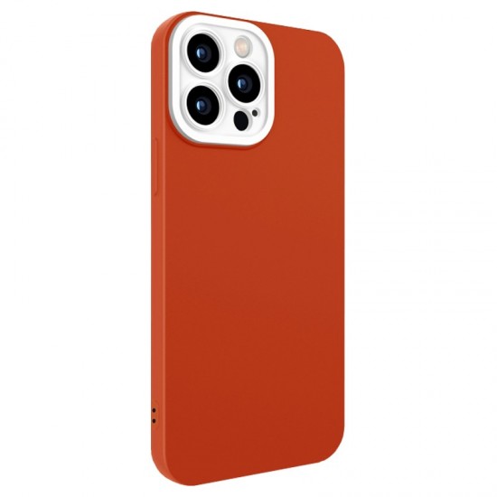 Husa spate pentru iPhone 13 Pro - Vanex Case Portocaliu Alb