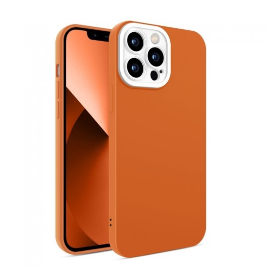 Husa spate pentru iPhone 13 Pro - Vanex Case Portocaliu Alb