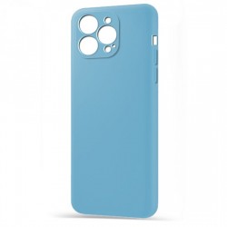 Husa spate pentru iPhone 12 Pro Max - Silicon Line Bleu Ciel