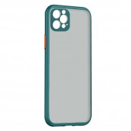 Husa spate pentru iPhone 13 Pro Max - Button Case Turcoaz / Portocaliu