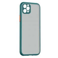 Husa spate pentru iPhone 13 Pro Max - Button Case Turcoaz / Portocaliu