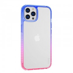 Husa spate pentru iPhone 14 Pro Hoco Crystal - Rosu/Albastru