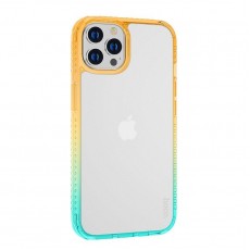 Husa spate pentru iPhone 14 Pro Max Hoco Crystal - Verde/Portocaliu