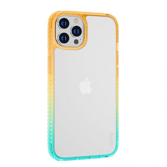 Husa spate pentru iPhone 14 Pro Max Hoco Crystal - Verde/Portocaliu