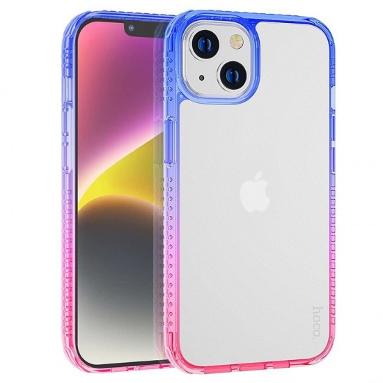 Husa spate pentru iPhone 14 Pro Max Hoco Crystal - Rosu/Albastru