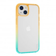 Husa spate pentru iPhone 14 Hoco Crystal - Verde/Portocaliu