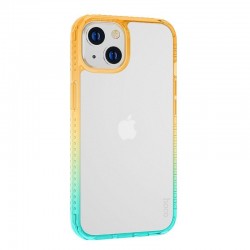 Husa spate pentru iPhone 14 Plus Hoco Crystal - Verde/Portocaliu