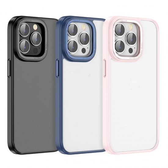 Husa spate pentru iPhone 14 Pro Hoco Frosted Case - Albastru