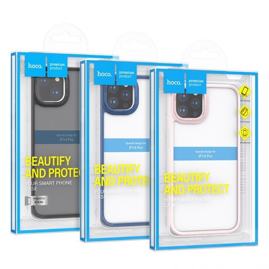 Husa spate pentru iPhone 14 Pro Hoco Frosted Case - Albastru