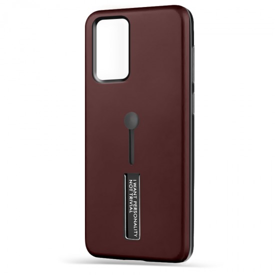 Husa spate pentru Samsung A41 - Hard Case Stand Maro