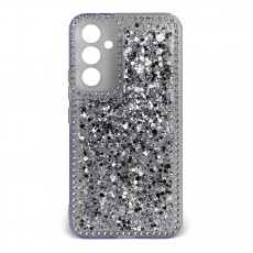 Husa spate pentru Samsung Galaxy A24 - Hermosa Case Bleu cu sclipici si cristale