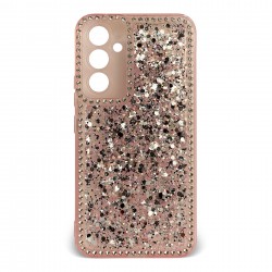 Husa spate pentru Samsung Galaxy A24 - Hermosa Case Roz cu sclipici si cristale