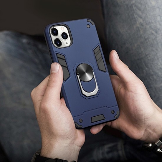 Husa spate pentru iPhone 12 Pro Max - Hybrid Case Stand Visiniu