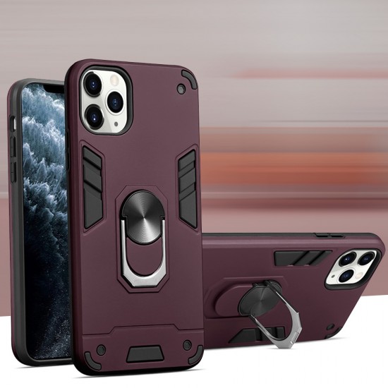 Husa spate pentru iPhone 12 Pro Max - Hybrid Case Stand Visiniu