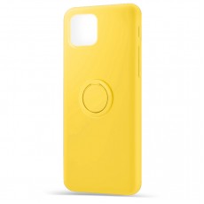 Husa spate pentru Apple iPhone 12 - Silicone Ring Galben