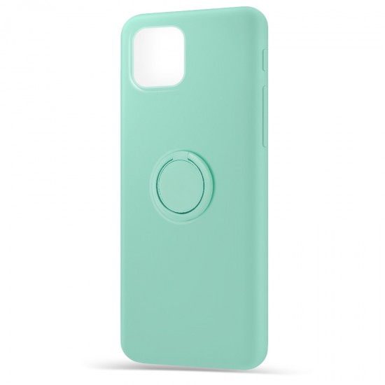 Husa spate pentru Apple iPhone 12 - Silicone Ring Turcoaz