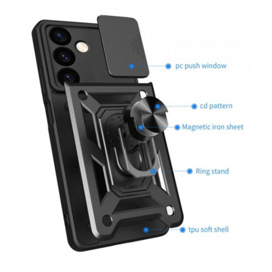Husa spate pentru Samsung Galaxy A36 5G Techsuit Case Slide - Negru