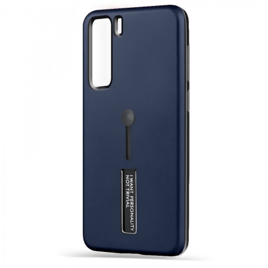 Husa spate pentru Huawei P40 Lite 5G - Hard Case Stand Albastru