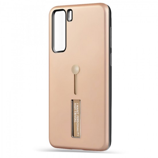 Husa spate pentru Huawei P40 Lite 5G - Hard Case Stand Gold