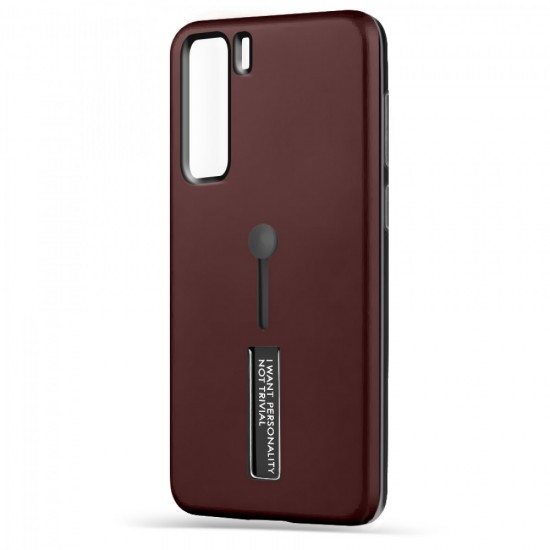 Husa spate pentru Huawei P40 Lite 5G - Hard Case Stand Maro