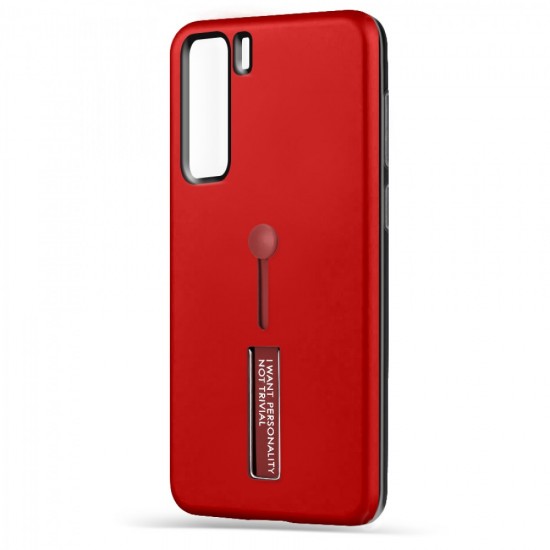 Husa spate pentru Huawei P40 Lite 5G - Hard Case Stand Rosu