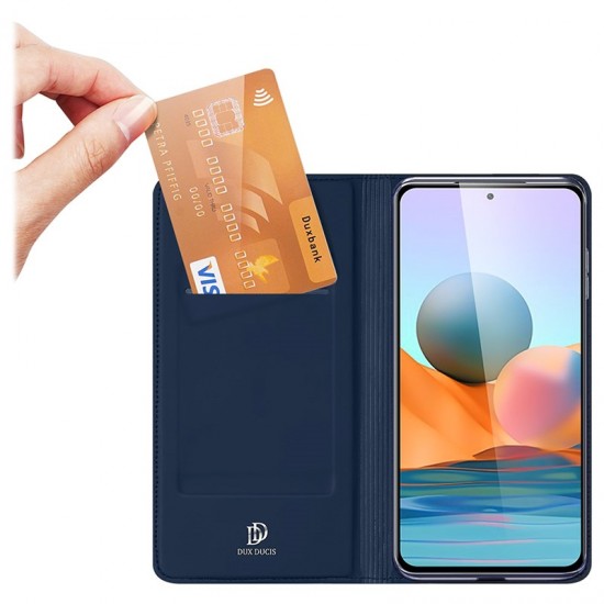 Husa Carte pentru Xiaomi Redmi Note 10 Pro - Dux Ducis Navy